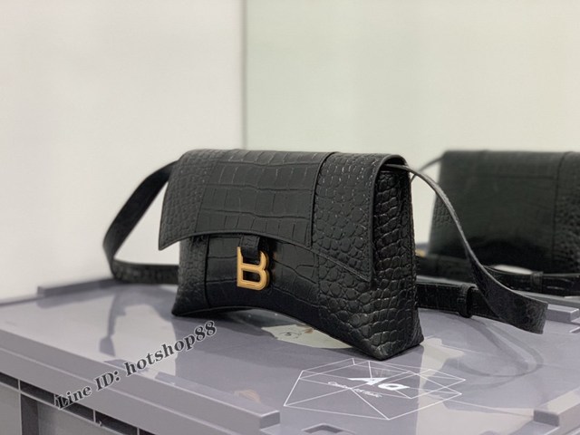 Balenciaga專櫃爆款Hourglass沙漏包 巴黎世家鱷魚紋小牛皮單肩斜挎包 款號：671355 fyj1917